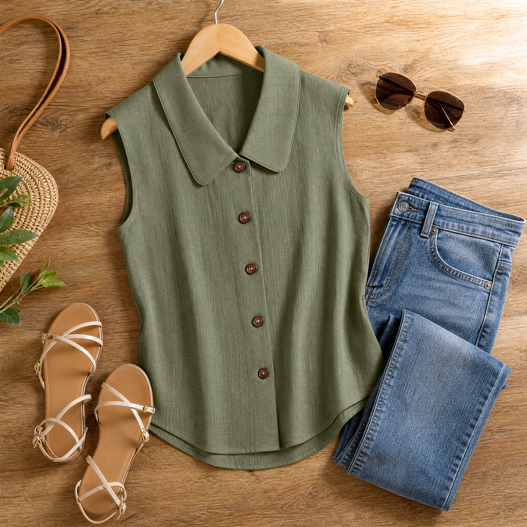 Linora – Women's Breezy Collared Summer Top