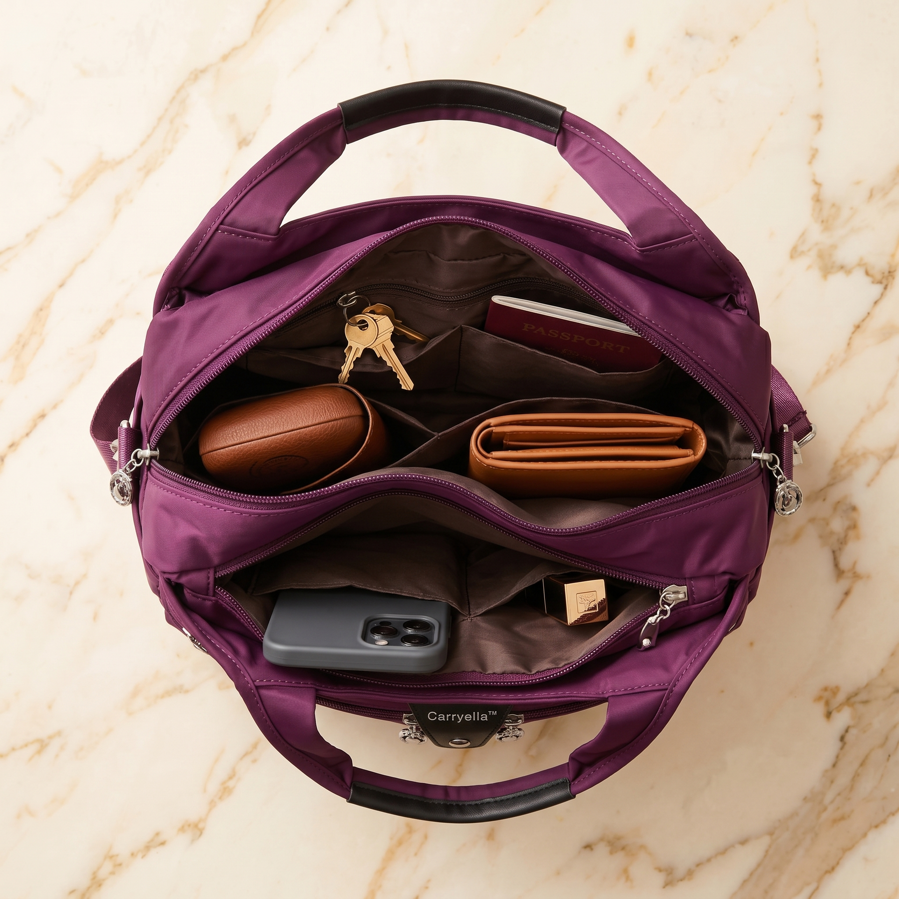 Carryella – Multi-Pocket Shoulder Bag with Anti-Theft Design