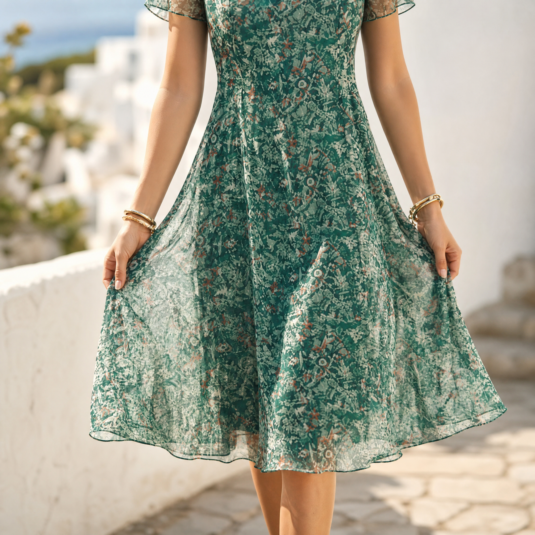 Kynara – Women's Flutter-Sleeve Fit-and-Flare Dress