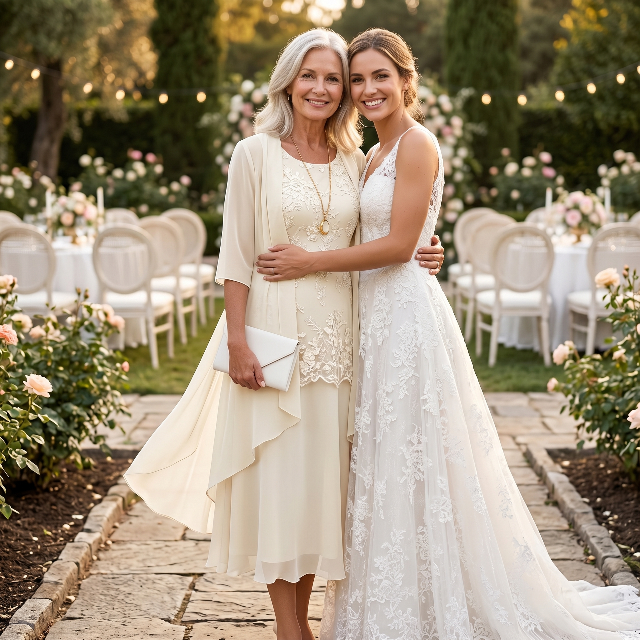 Florenza – Women's Elegant Lace and Chiffon Dress Set