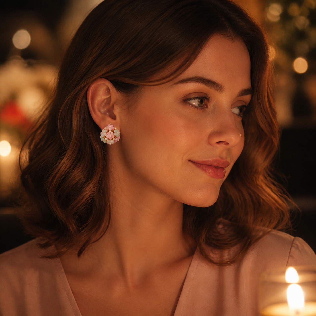 Florelle – Pastel Floral Cubic Zirconia Earrings