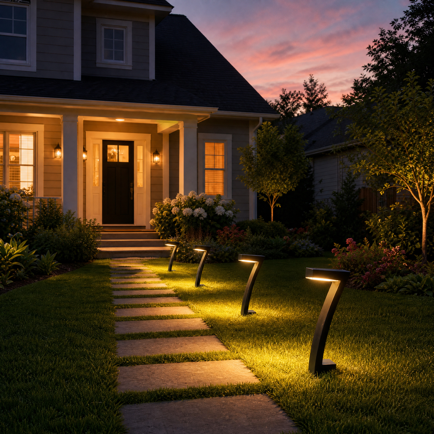 Lumenly – Sculptural Solar Pathway Lights (Set of 4)