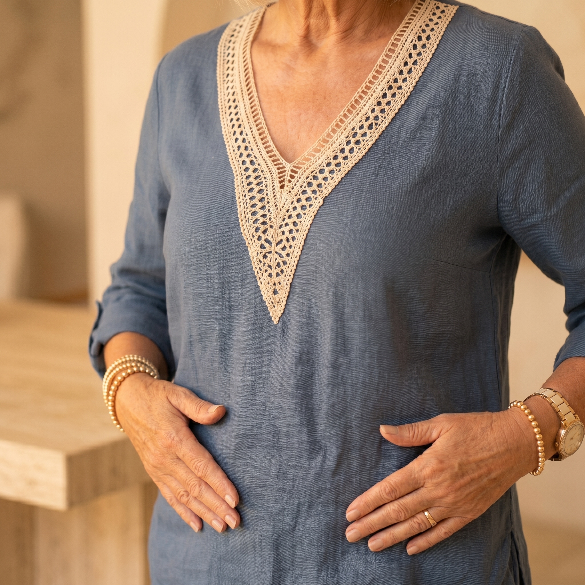 Linora – Women's Crochet V-Neck Two-Piece Set