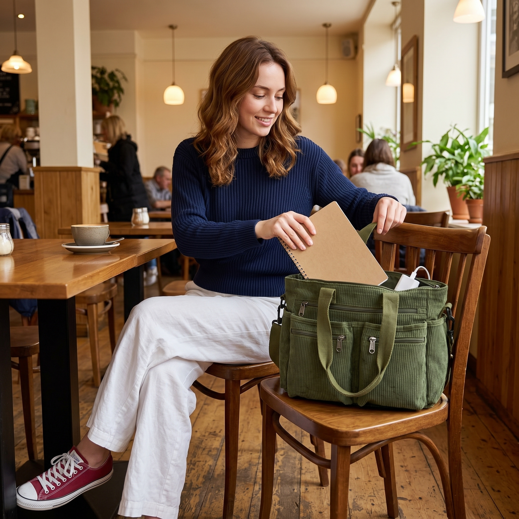 Lunavia – Corduroy Utility Tote with 6 Pockets