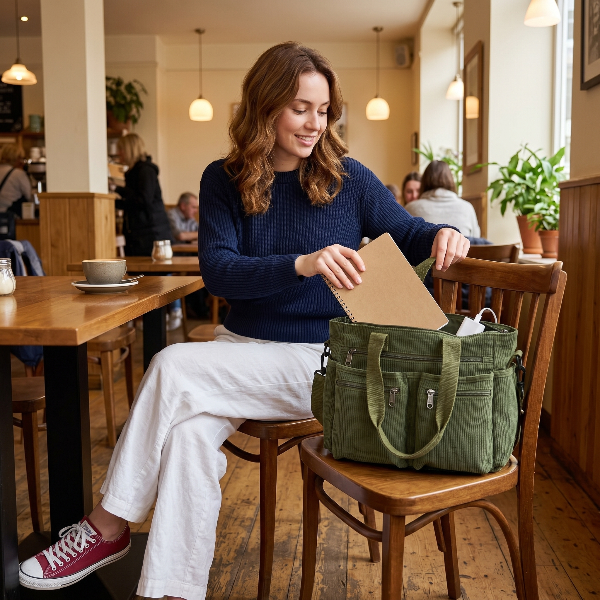 Lunavia – Corduroy Utility Tote with 6 Pockets