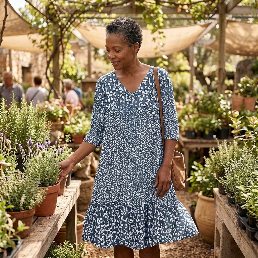 Bellora – Breezy Floral Midi Dress with Ruffle Hem