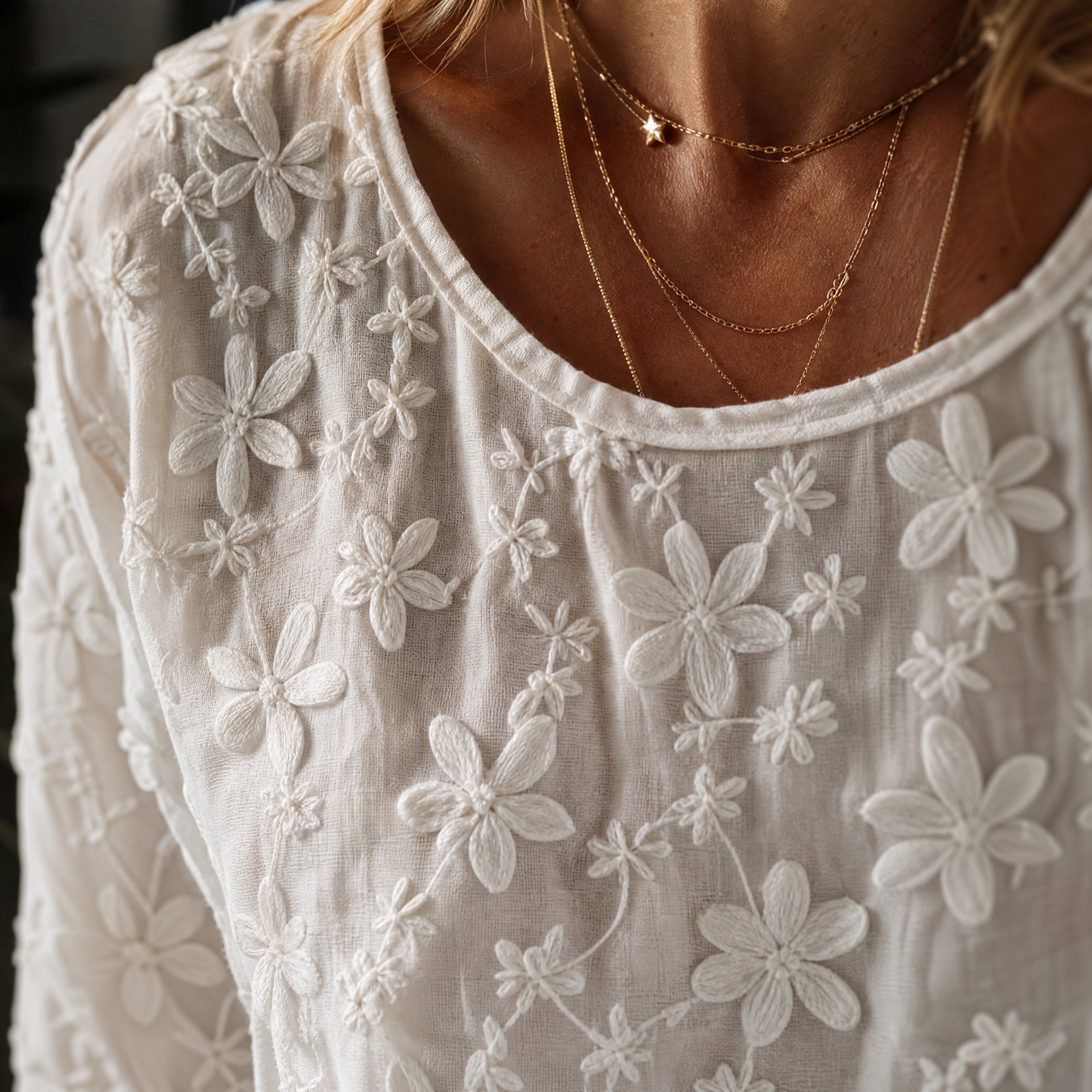 Floralé – Women's Embroidered Floral Peplum Blouse