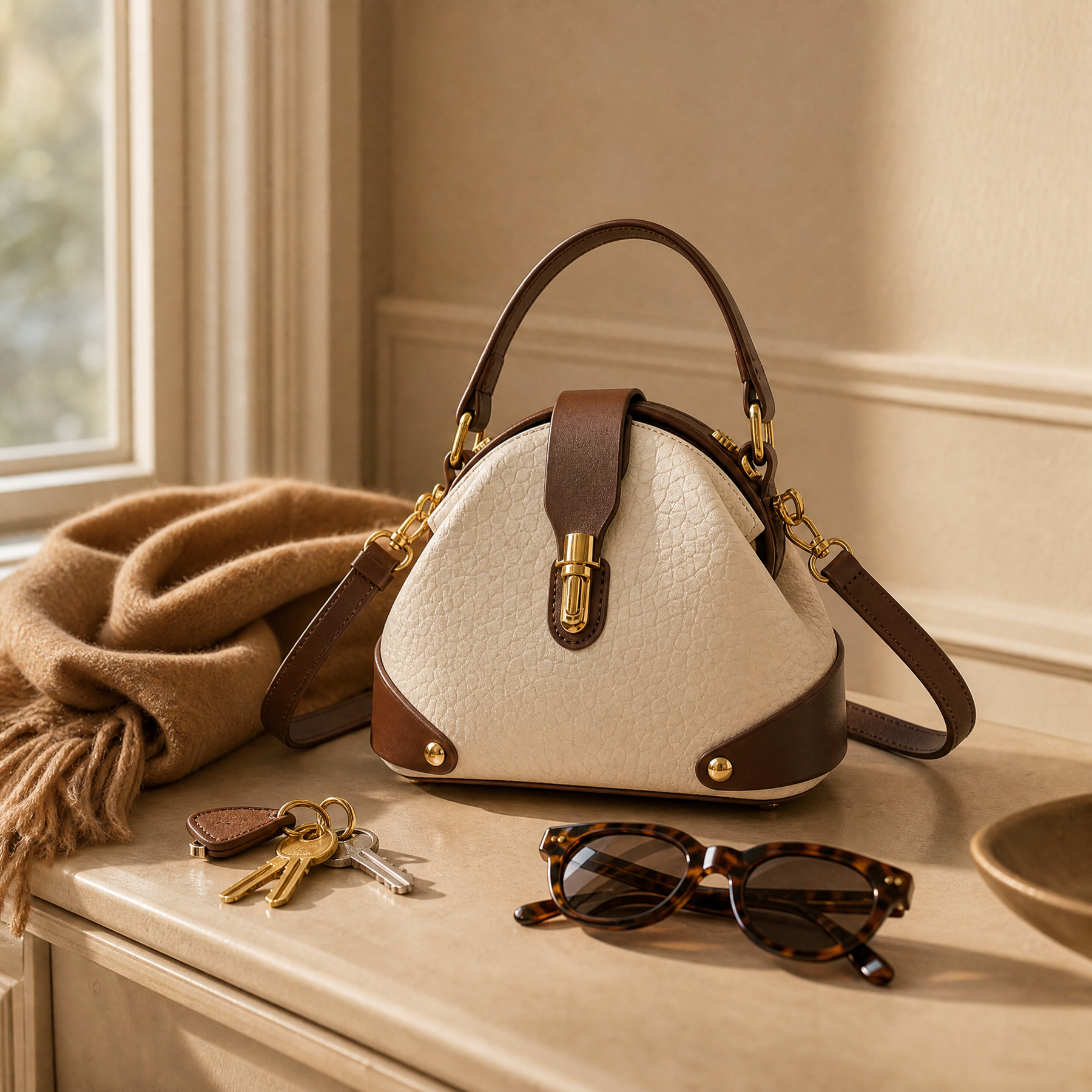 Cola – Two-Tone Leather Handbag for Day to Night