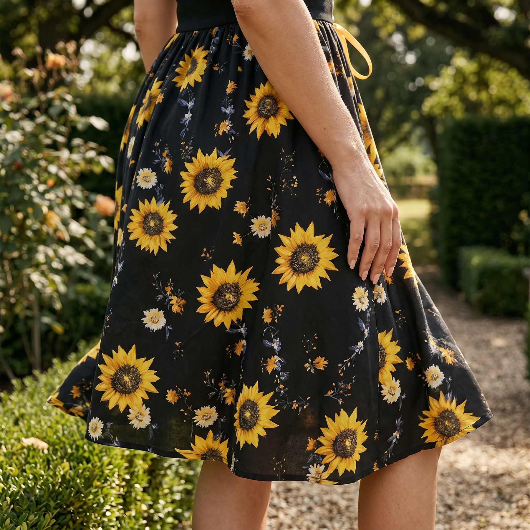 Florenza – Women's Sunflower Corset Midi Dress