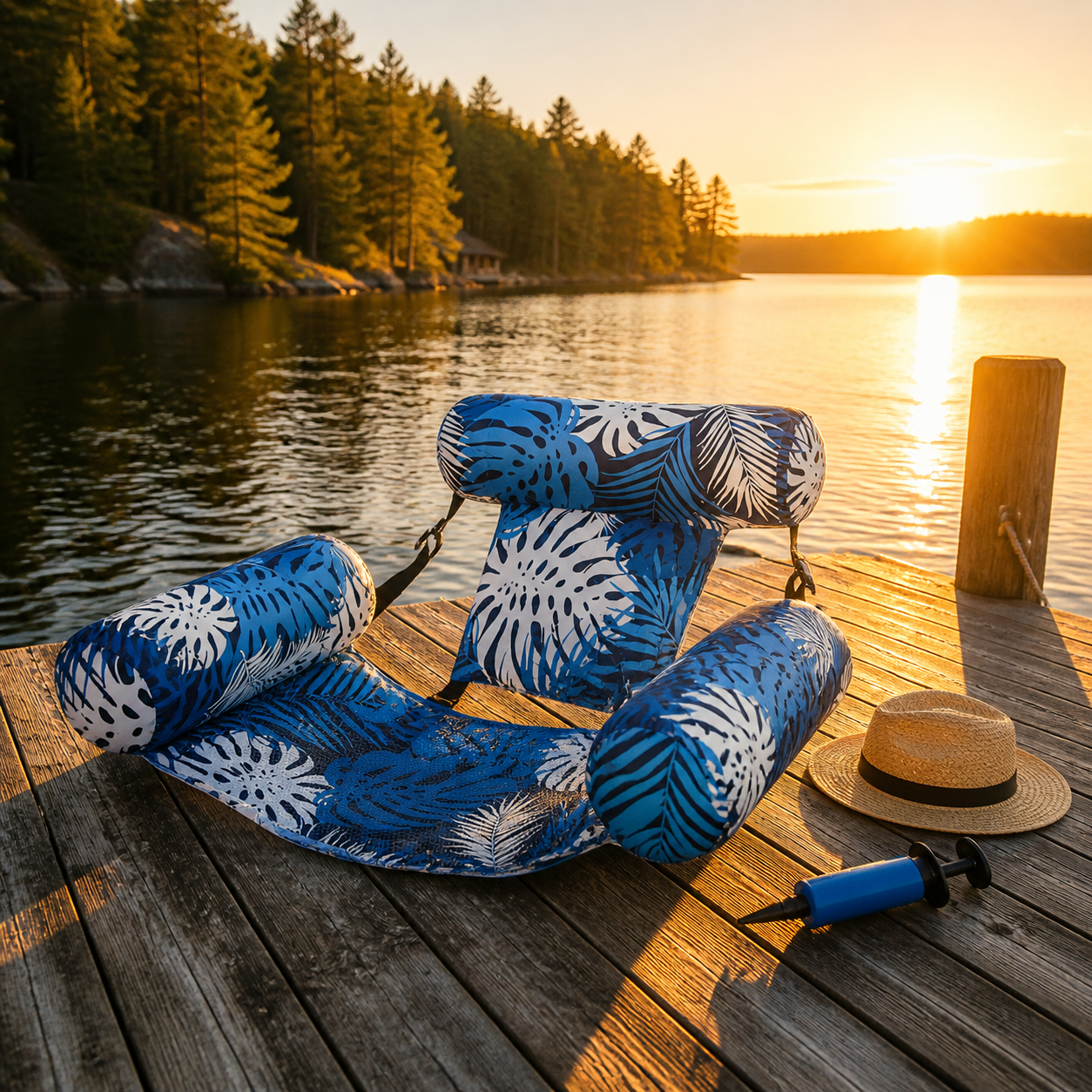 Lazura – Tropical Pool Float Chair with Headrest