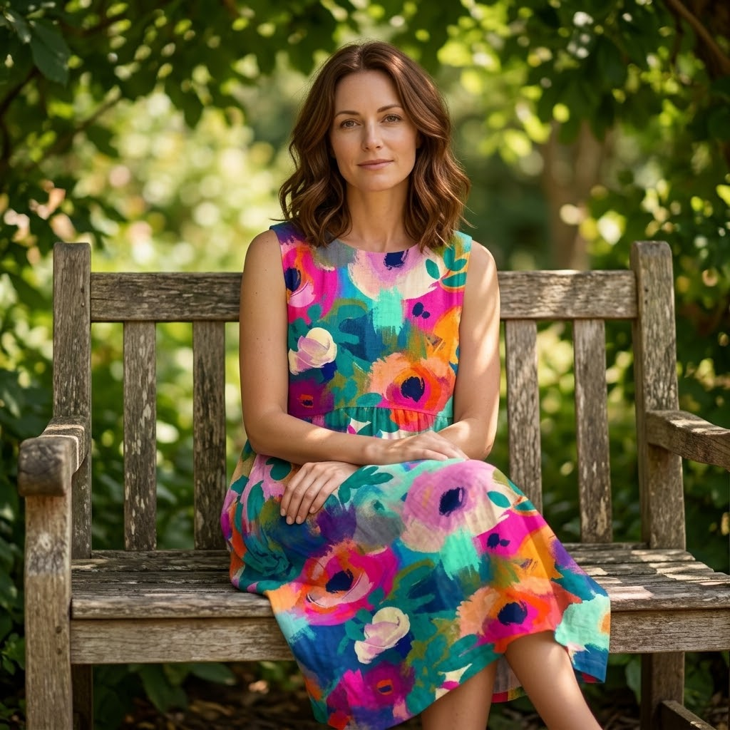 Florenza – Women's Painterly Floral Midi Dress