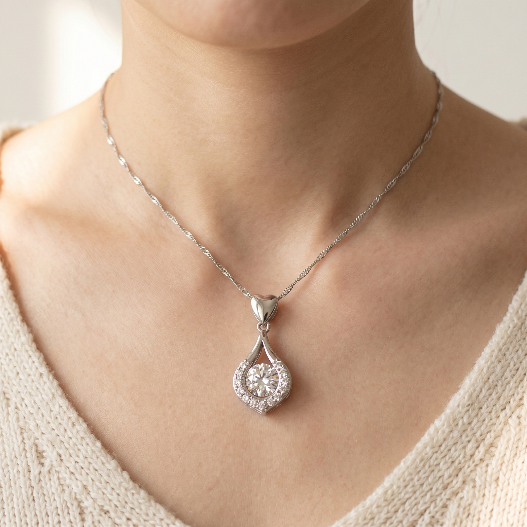 Lunavia – Dancing Stone Teardrop Pendant Necklace