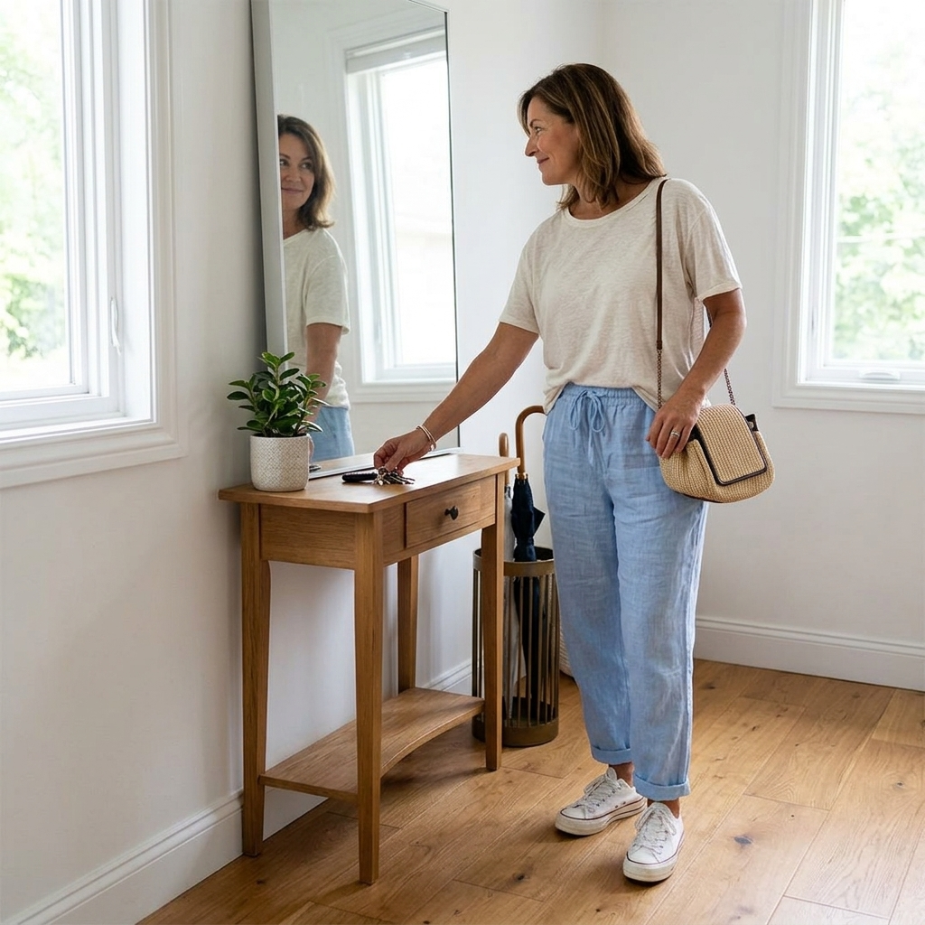 Lunara – Women's lightweight linen look summer pants