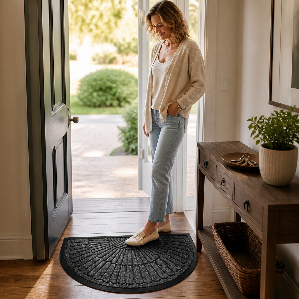 Curvella – Semi-Circular Non-Slip Entryway Door Mat