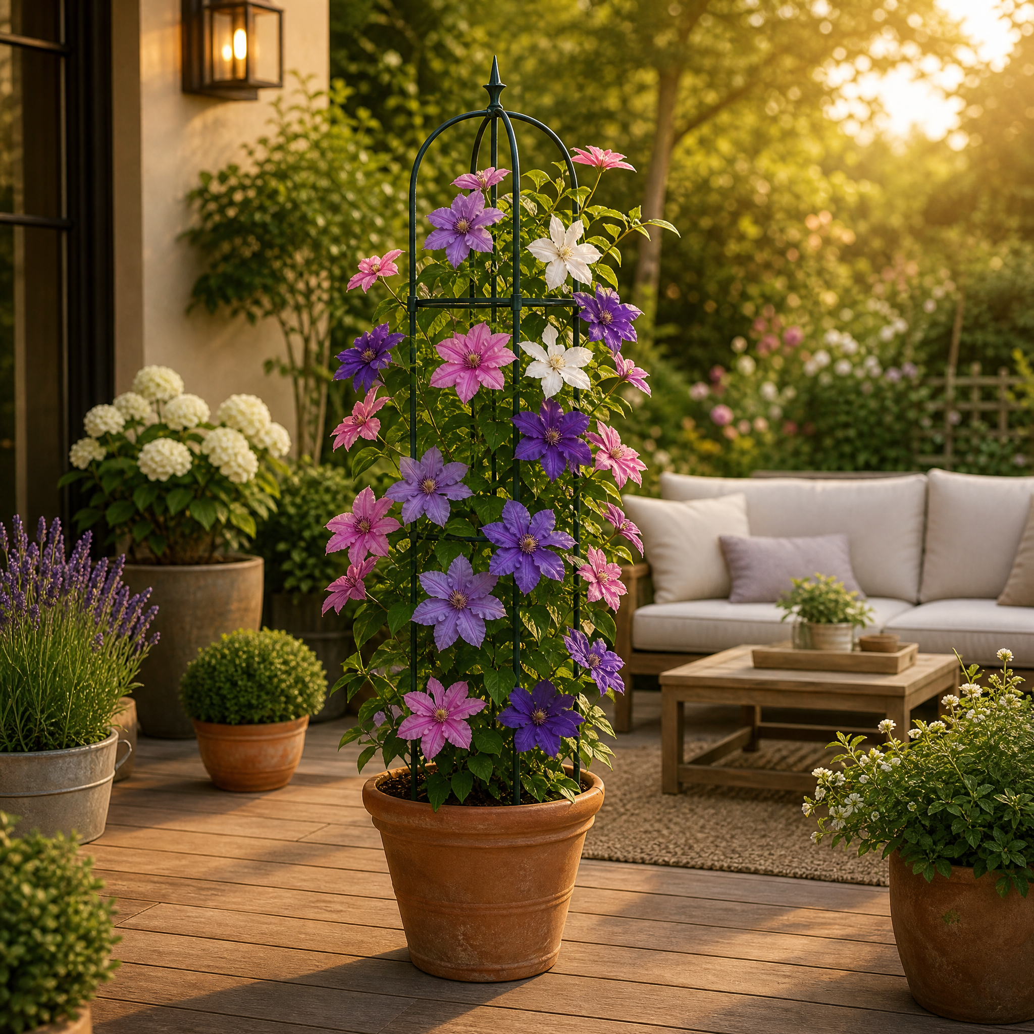 Floretta - Garden Obelisk Trellis for Climbing Plants, Plastic-Coated Steel