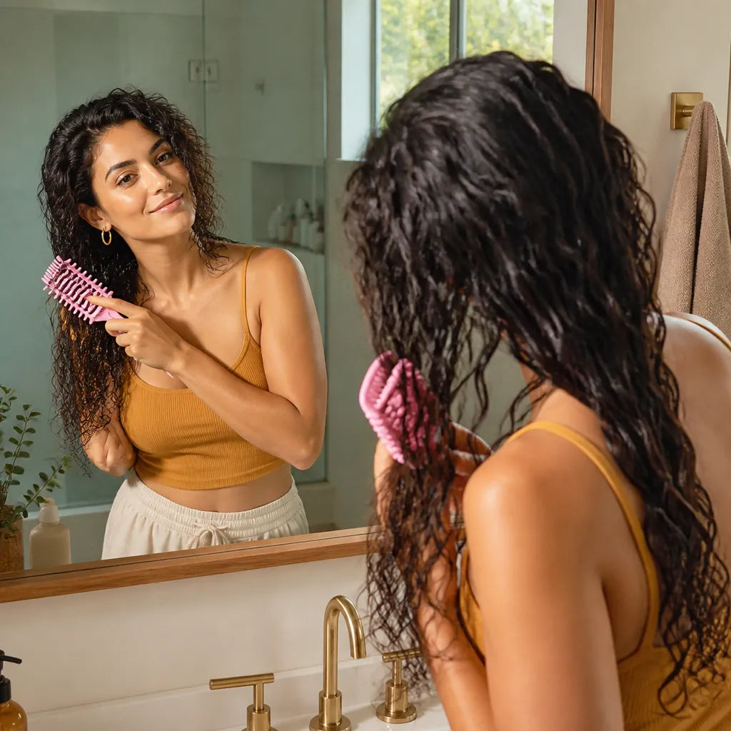 Curliza – Ventilated Curly Hair Brush with Boar Bristles for Defined Ringlets