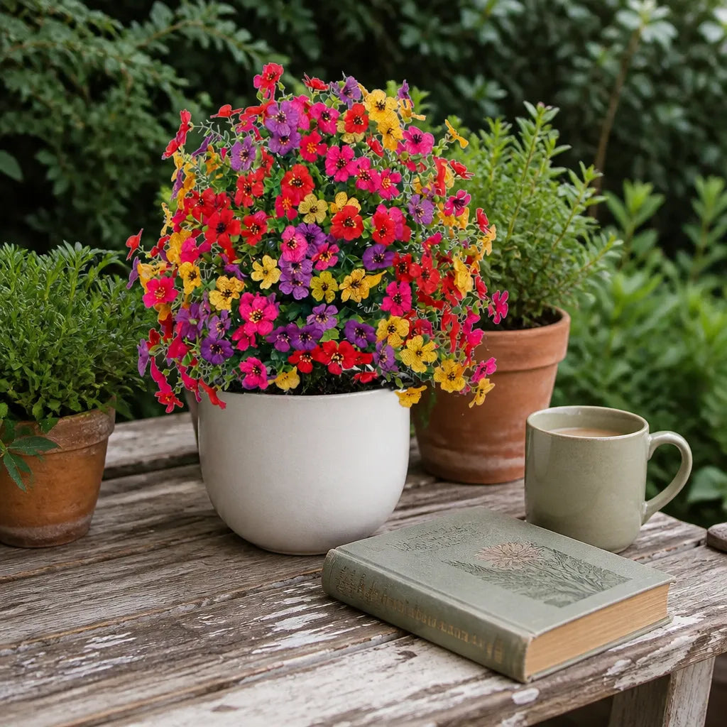 Blomora – Artificial Flower Stake Bouquet for Garden & Porch