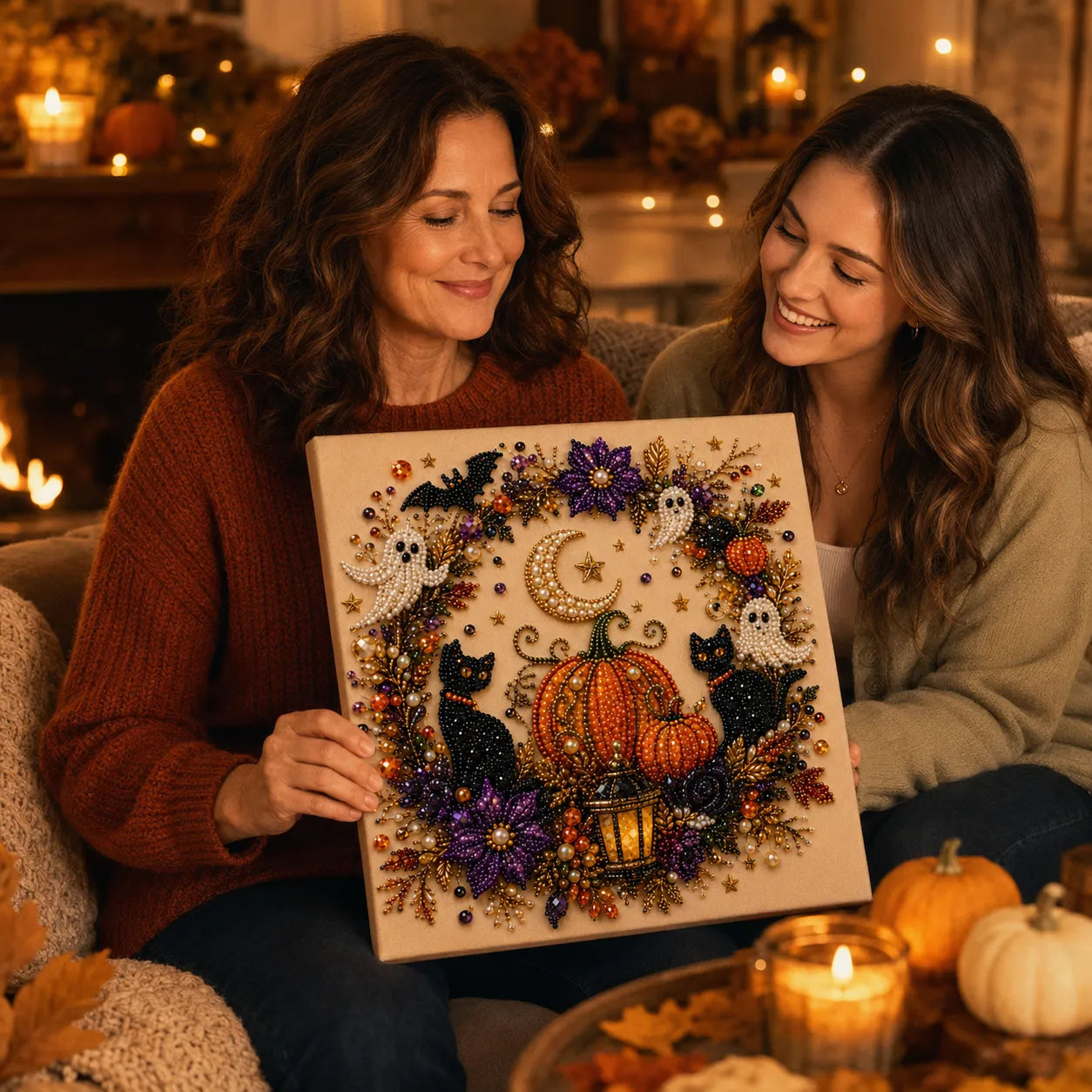 Beadory – Halloween Pearl-like Bead Craft Kit, Cozy Wall Art DIY
