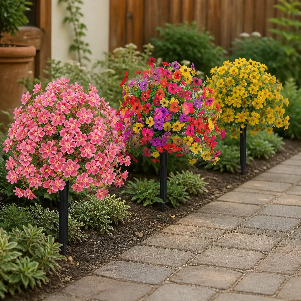Blomora – Artificial Flower Stake Bouquet for Garden & Porch