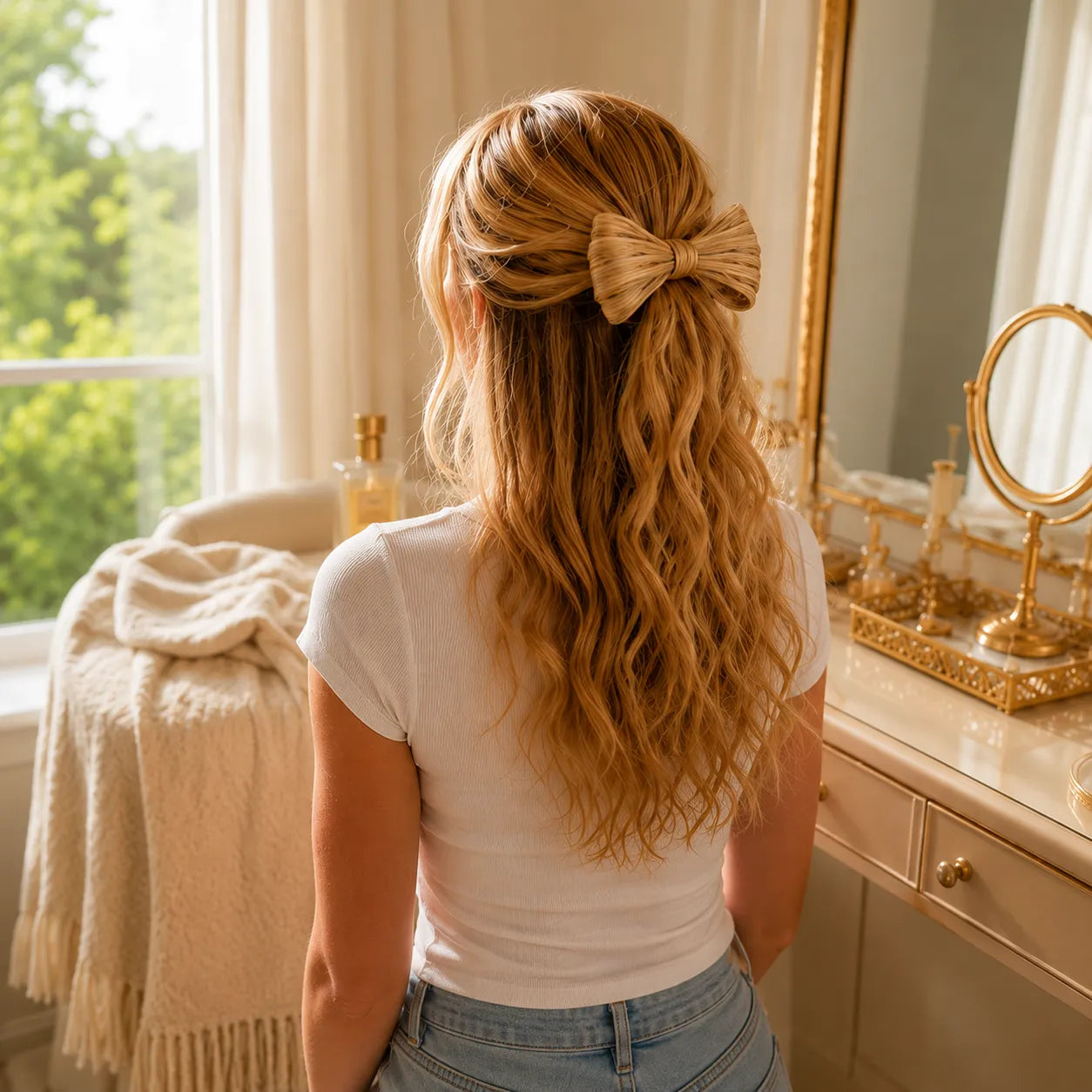 Lunavia – Bow Clip On Ponytail Hair Extension with Long Waves