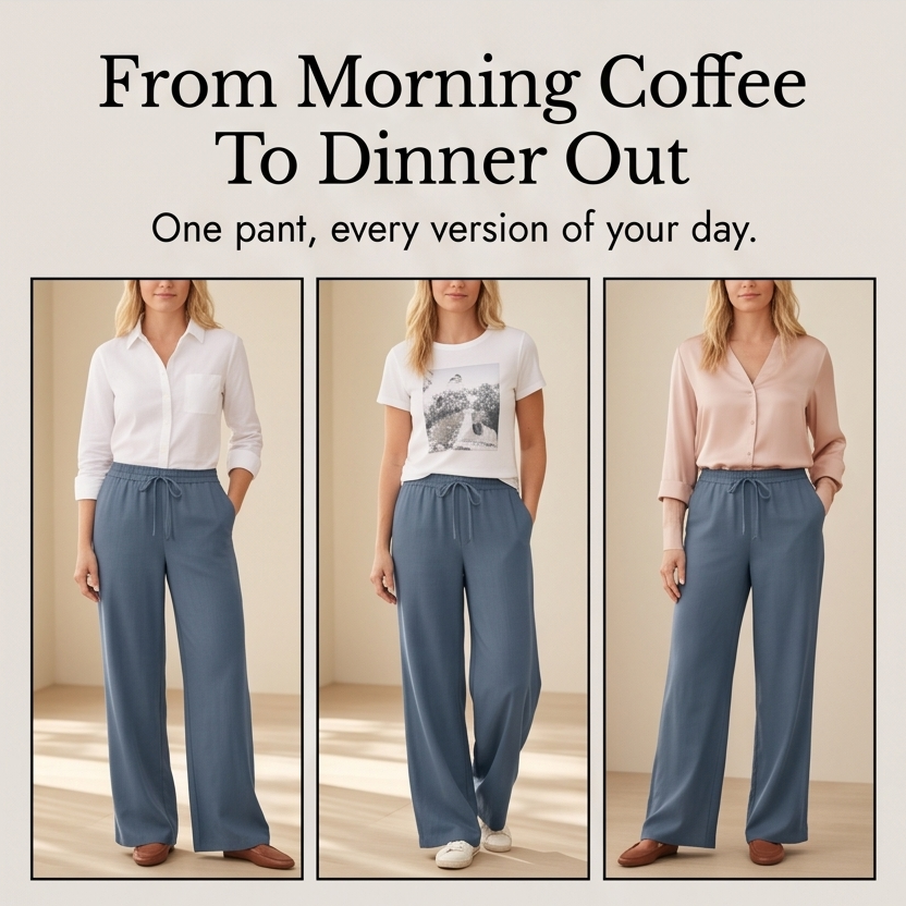 Linavia – Women's Breezy Wide-Leg Pants with Pockets