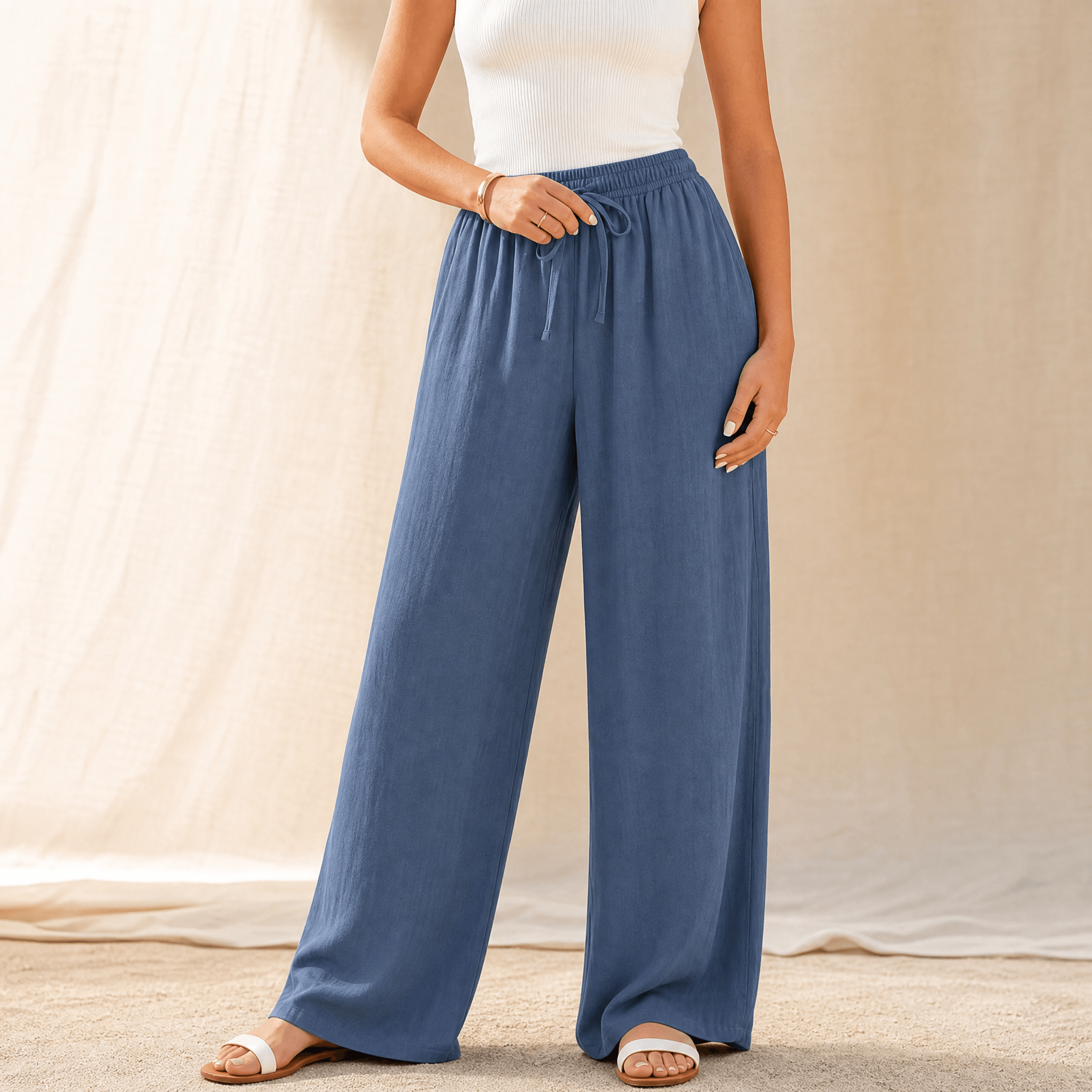 Linavia – Women's Breezy Wide-Leg Pants with Pockets