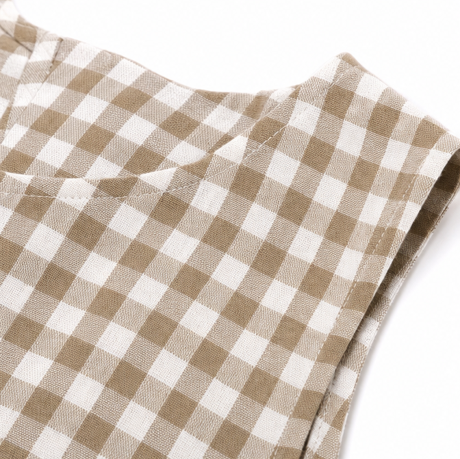 Linelle – Sleeveless Gingham Shell Top for Women, Boxy A-Line Summer Blouse