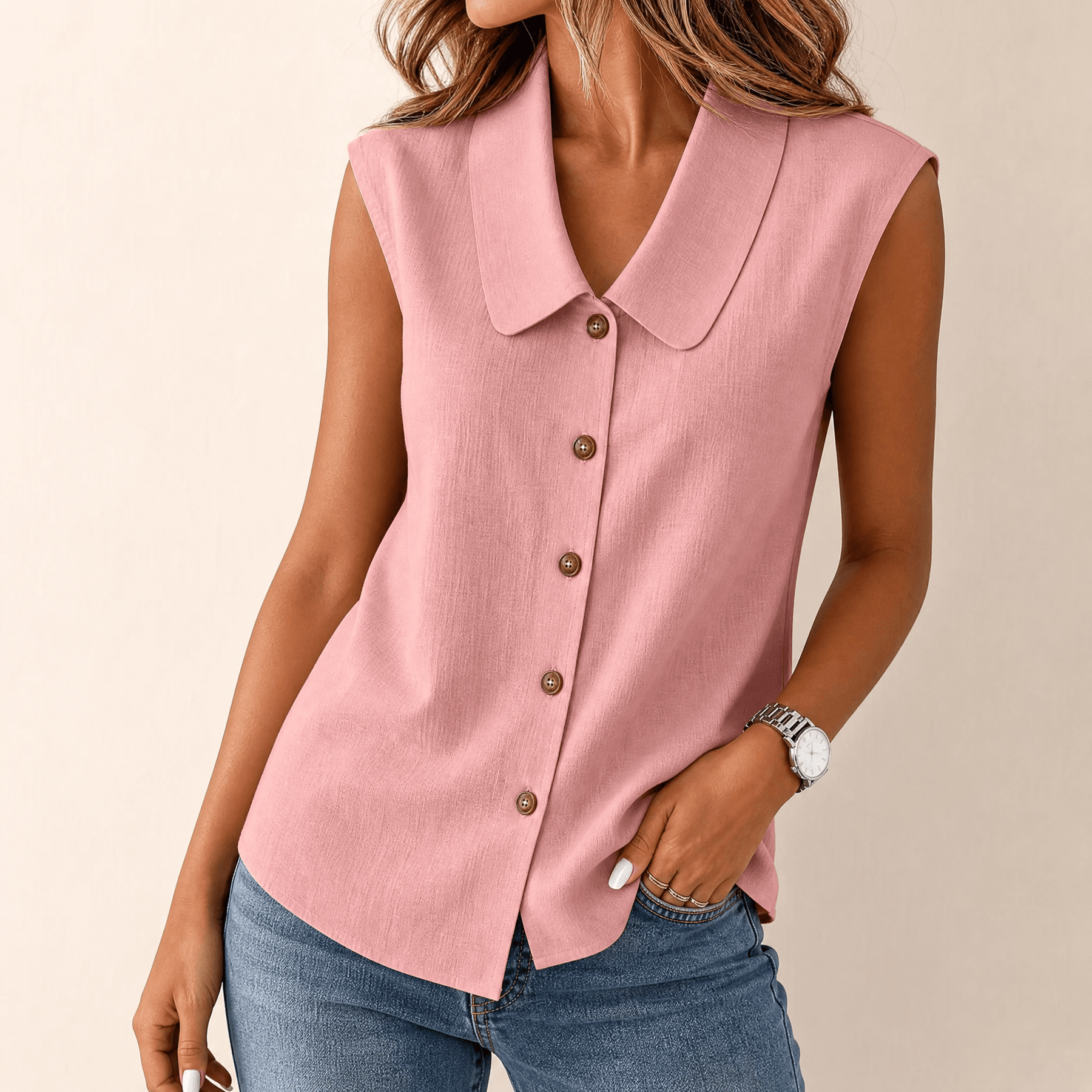 Linora – Women's Breezy Collared Summer Top
