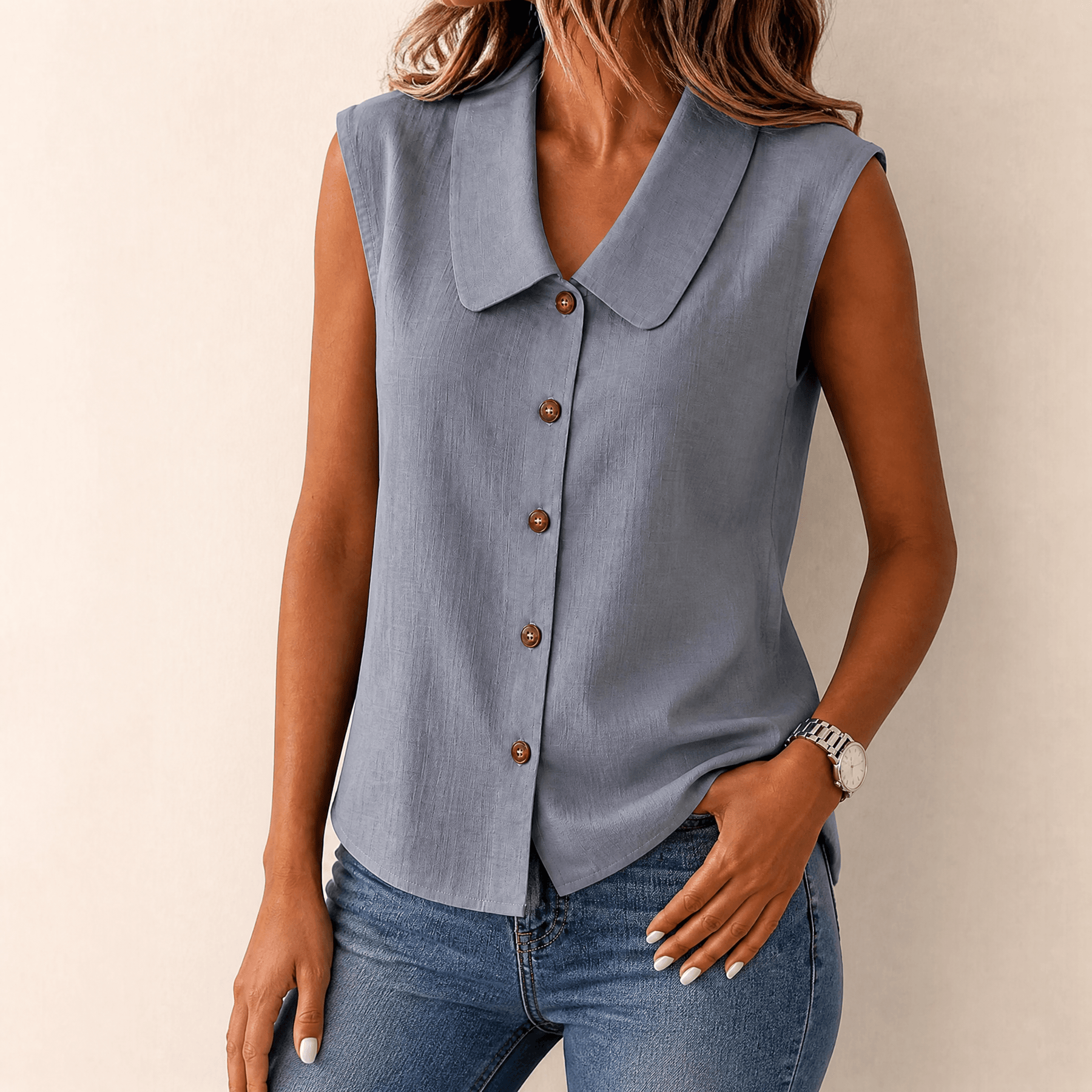 Linora – Women's Breezy Collared Summer Top