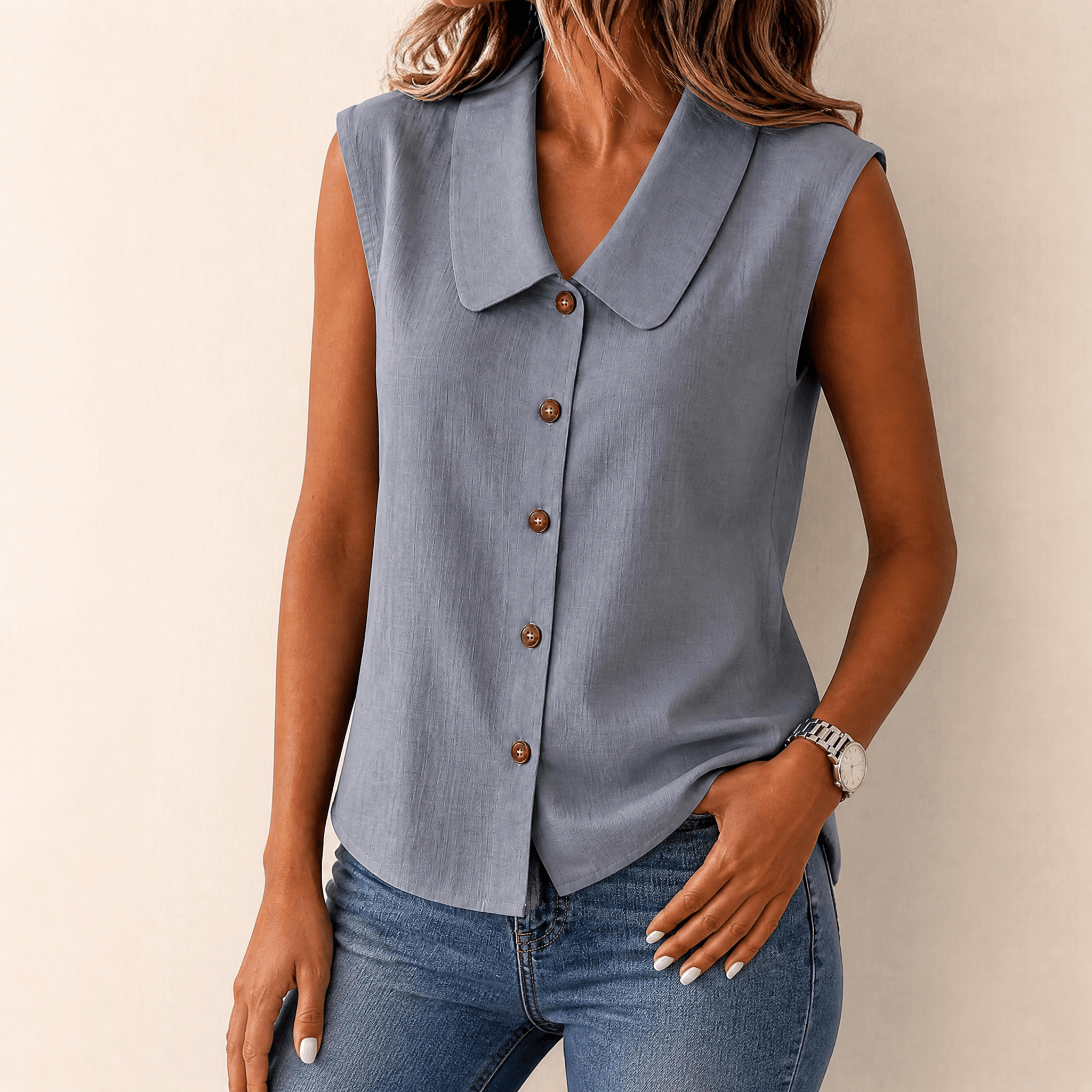 Linora – Women's Breezy Collared Summer Top