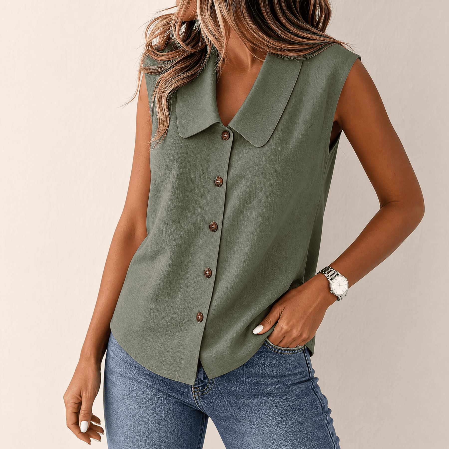 Linora – Women's Breezy Collared Summer Top