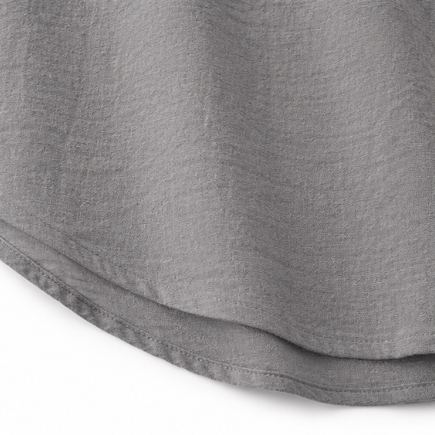 Linvie – Loose V-Neck Linen-Look Blouse with Three-Quarter Sleeves