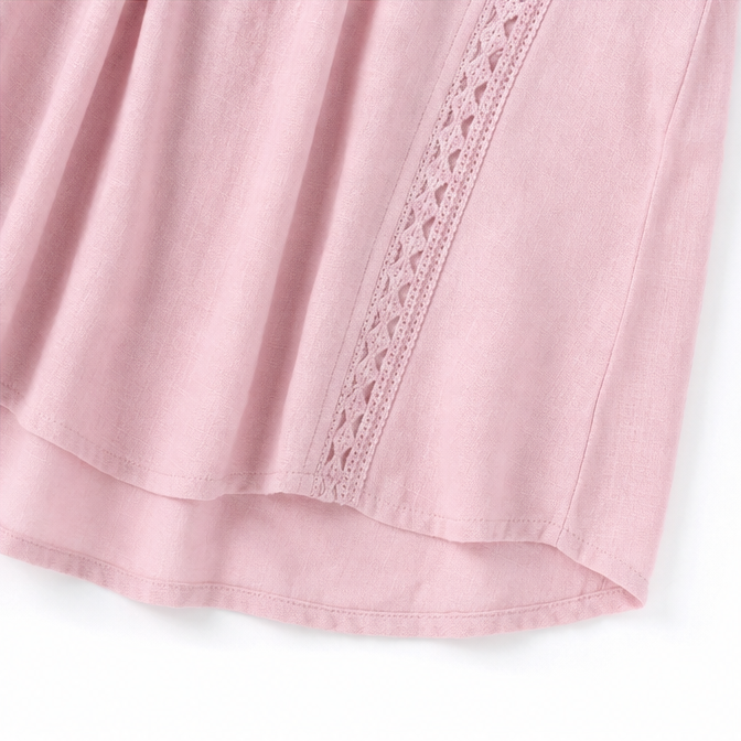 Liorelle – Lace Trim V Neck Babydoll Blouse for Women