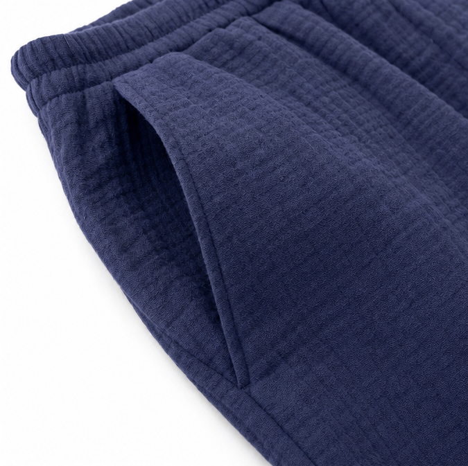 Loravie – Crinkle Wide Leg Elastic Waist Lounge Pants for Women