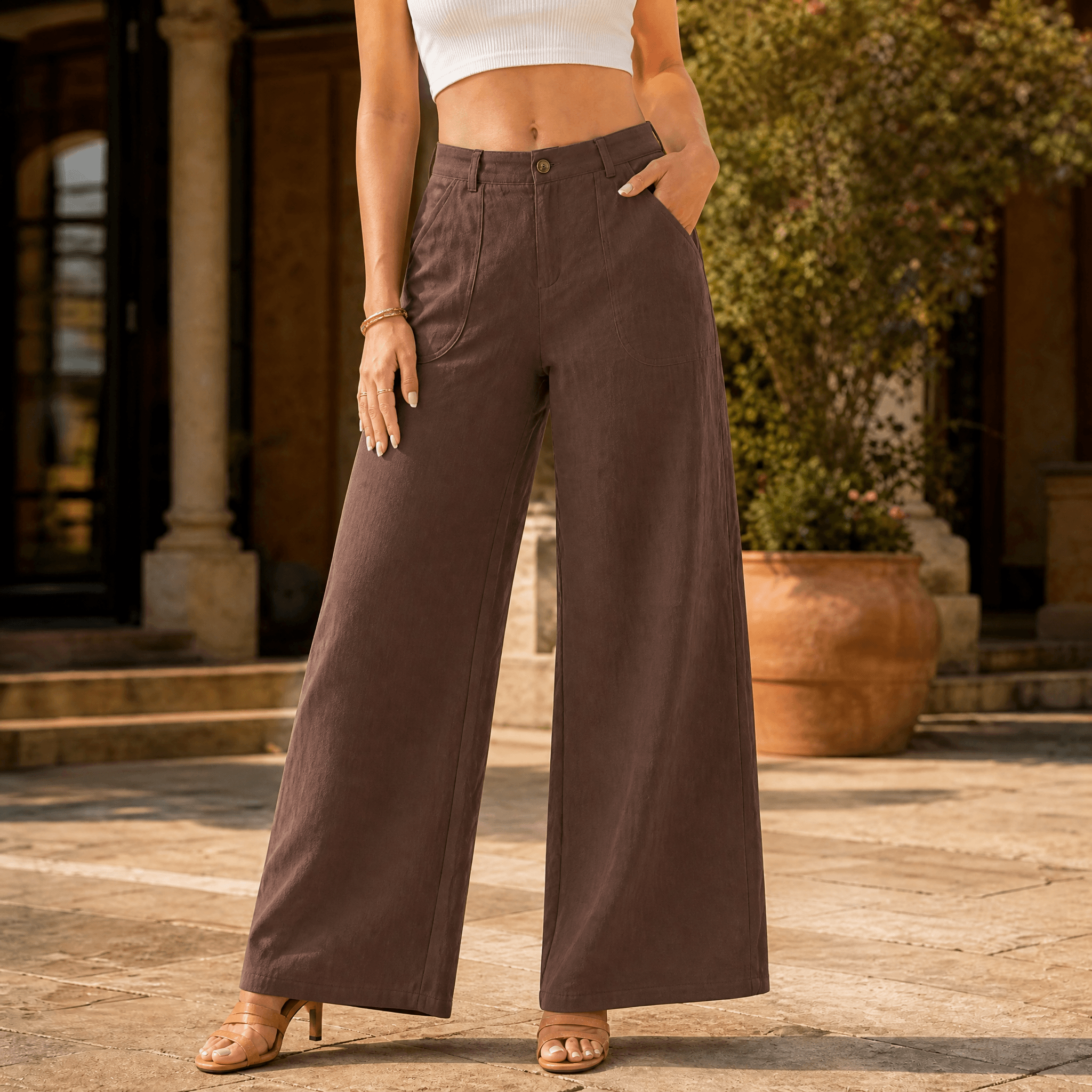 Loriva – Women's High-Waisted Wide-Leg Palazzo Pants