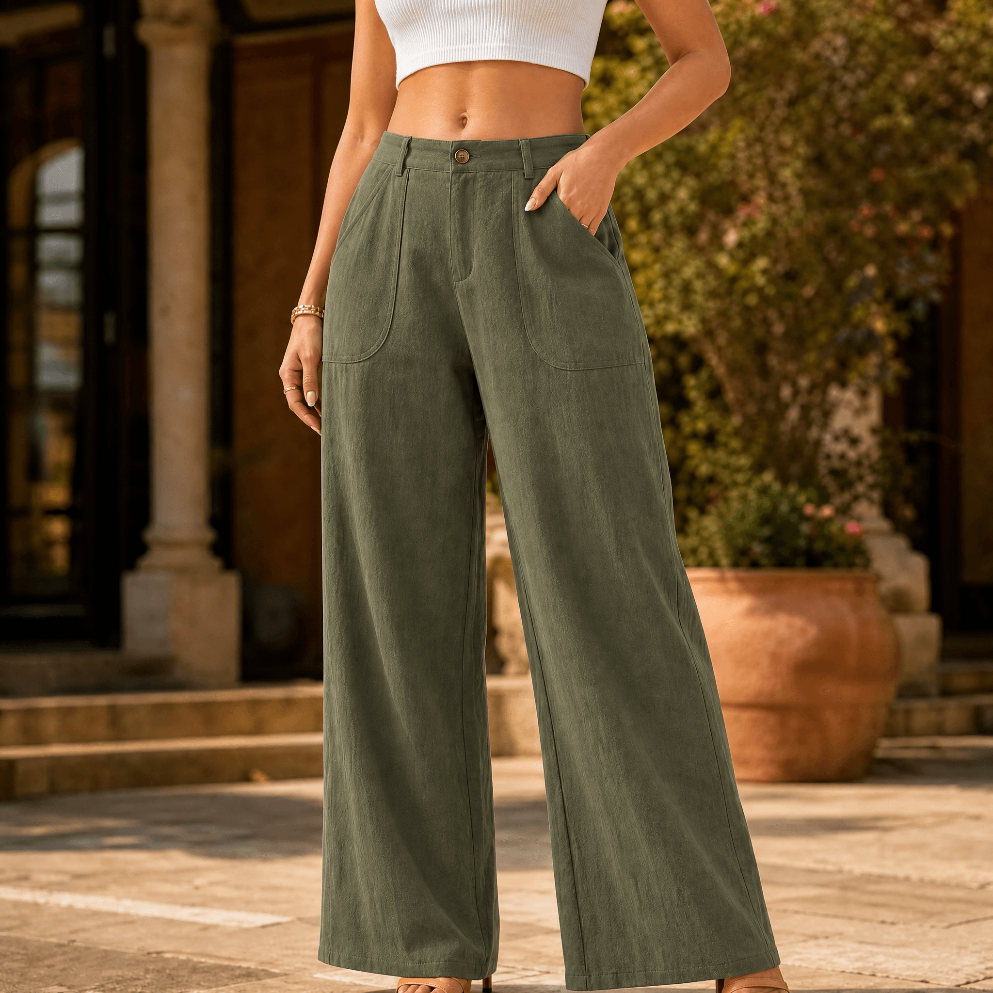 Loriva – Women's High-Waisted Wide-Leg Palazzo Pants