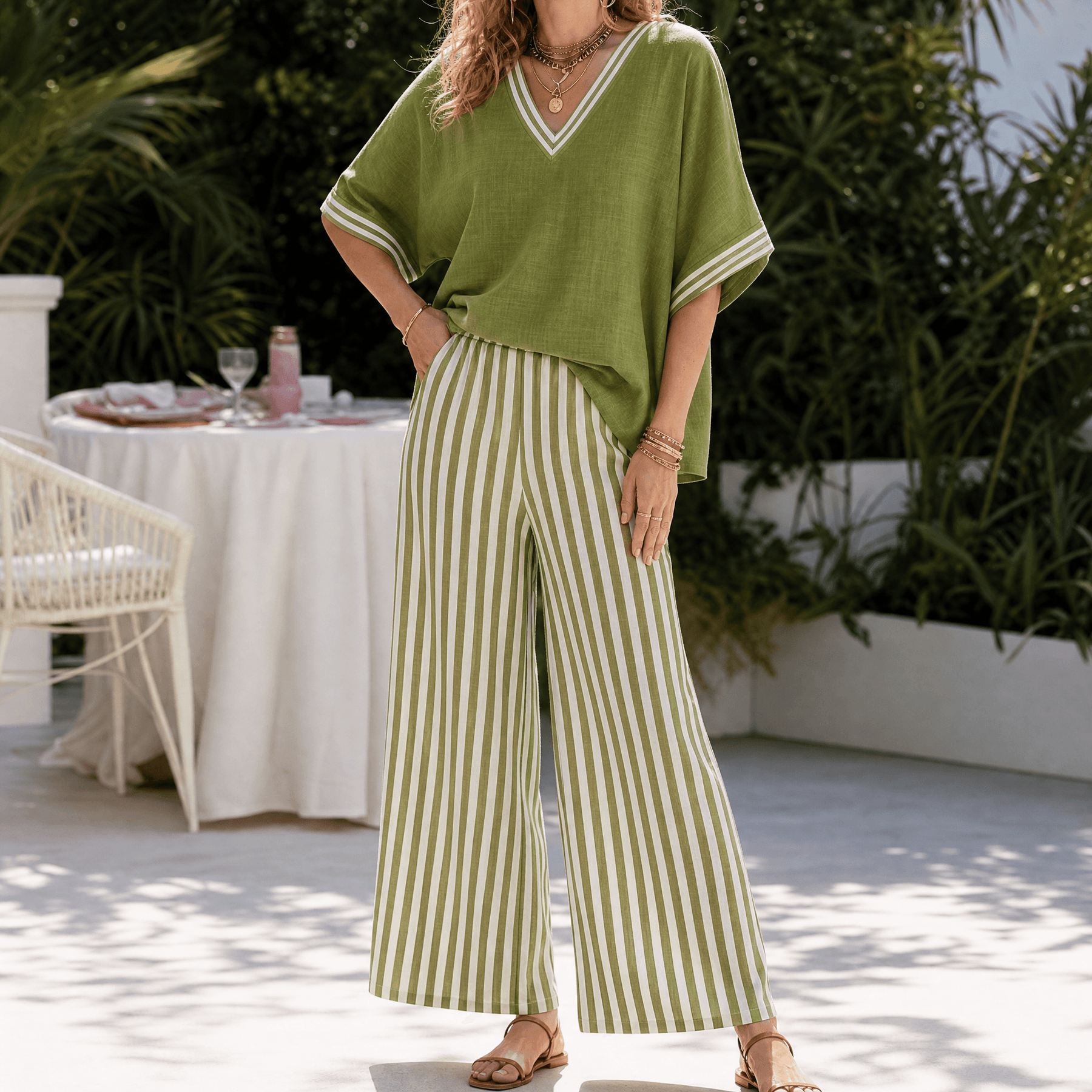 Lorna – Women's Airy Linen-like Two-Piece Set