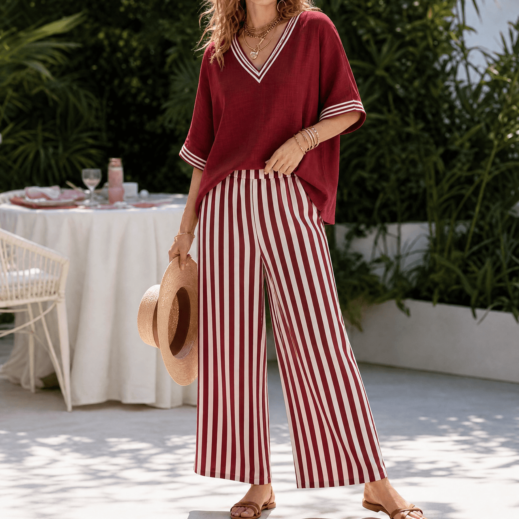 Lorna – Women's Airy Linen-like Two-Piece Set