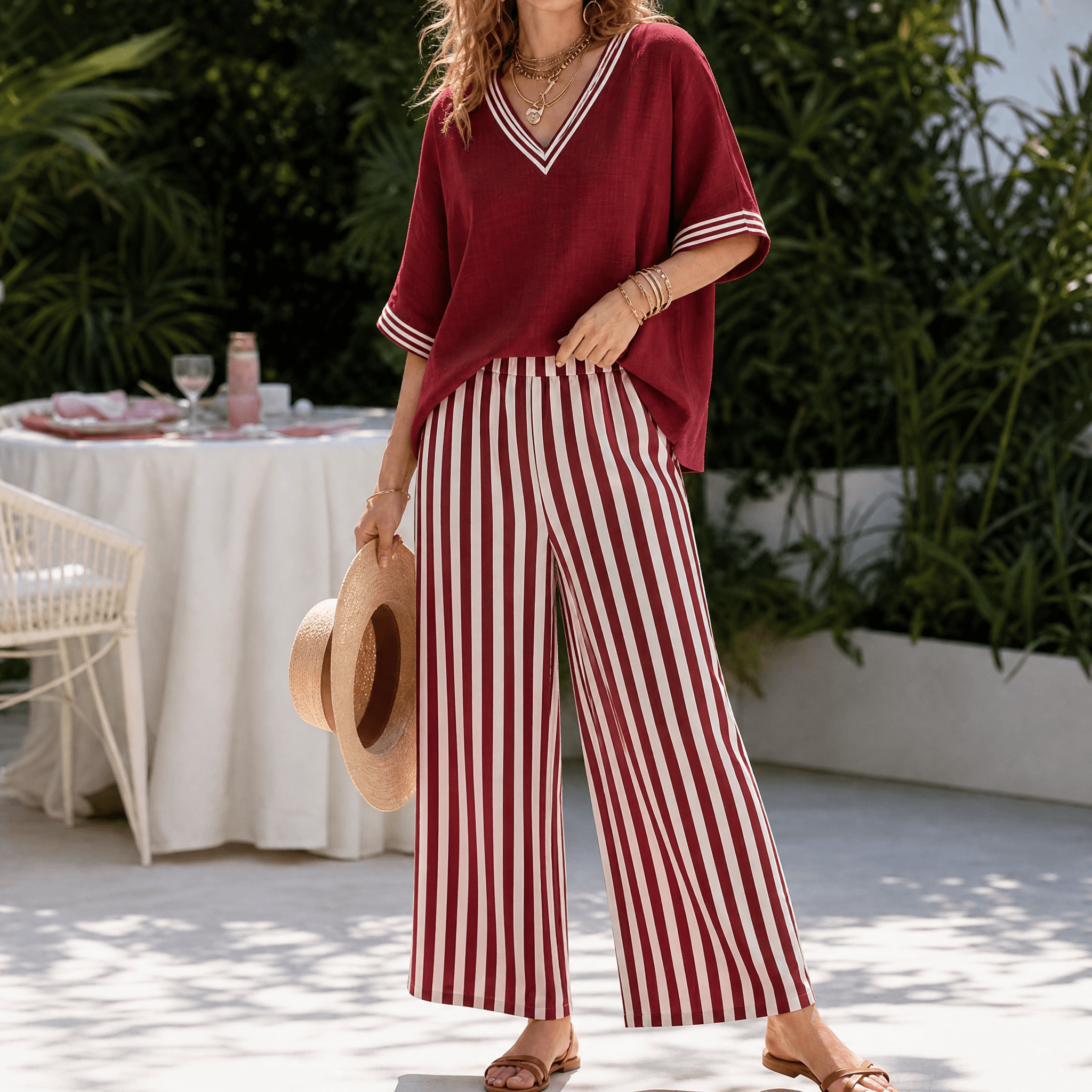 Lorna – Women's Airy Linen-like Two-Piece Set
