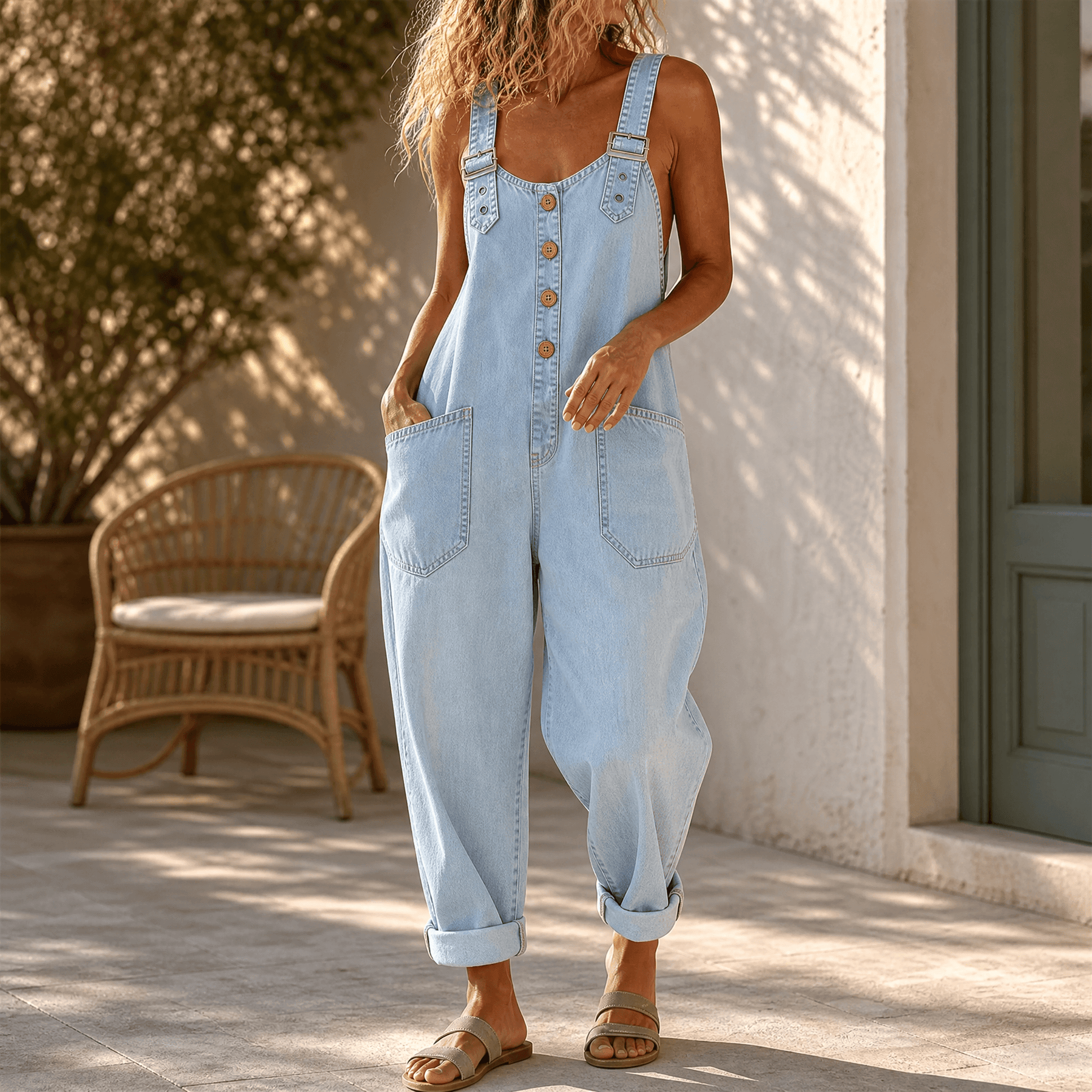 Lovarra – Women's Relaxed Denim Overalls with Pockets