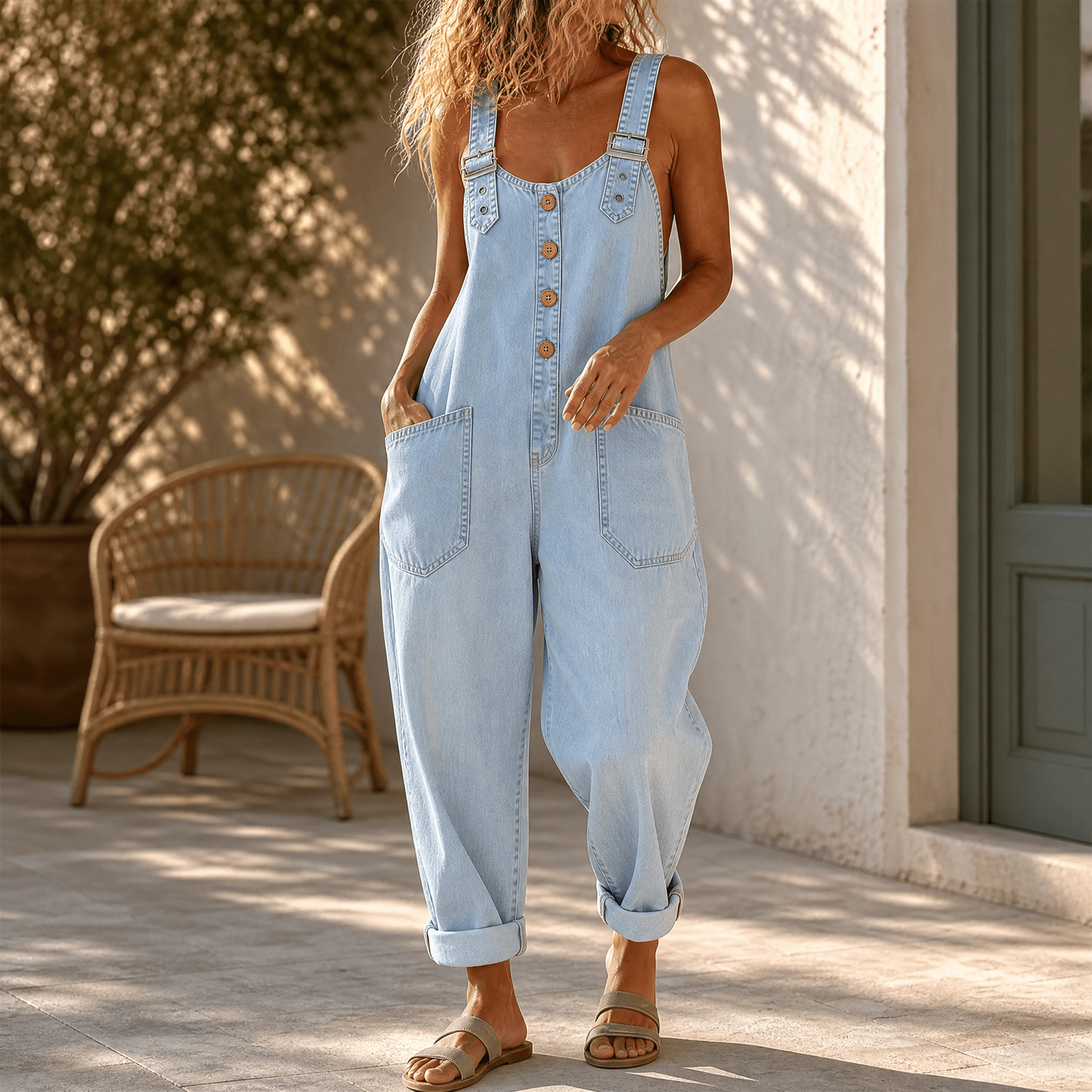 Lovarra – Women's Relaxed Denim Overalls with Pockets