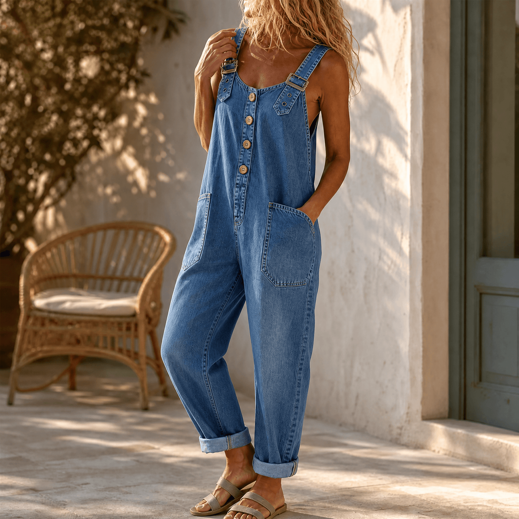 Lovarra – Women's Relaxed Denim Overalls with Pockets