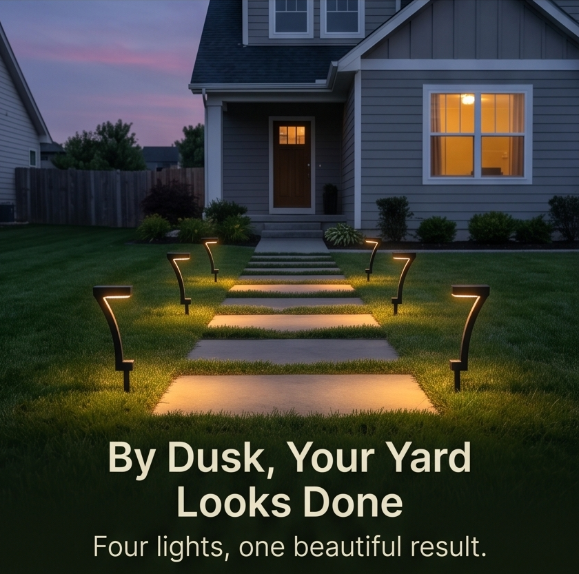 Lumenly – Sculptural Solar Pathway Lights (Set of 4)