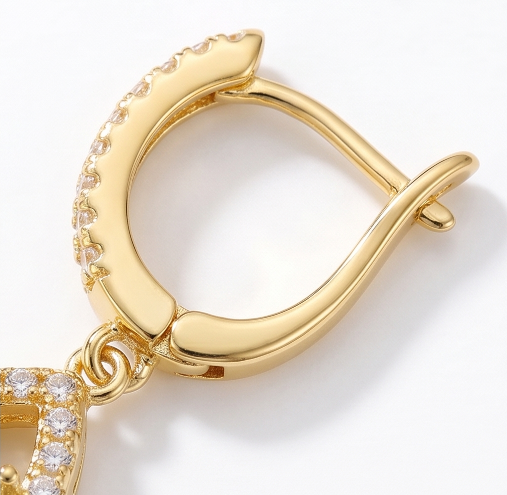 Lumiere – Crystal teardrop dangle hoop earrings