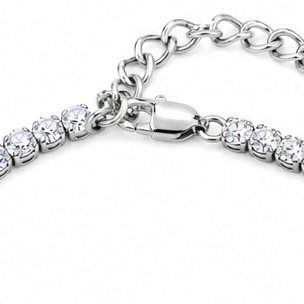 Lumière – Pavé Zircon Cross Tennis Bracelet in Silver or Gold
