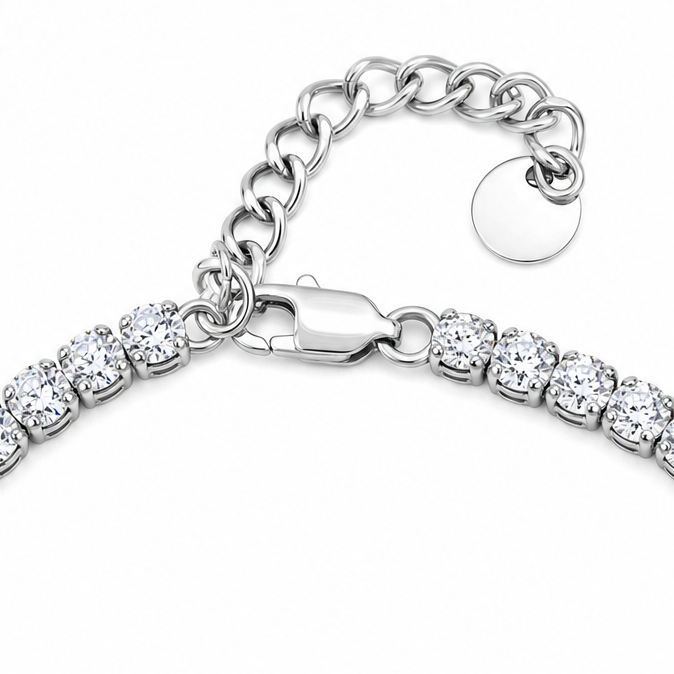 Lumière – Pavé Zircon Cross Tennis Bracelet in Silver or Gold