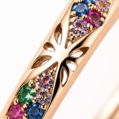Lumielle – Sparkling Rose-Gold Floral Hoop Earrings