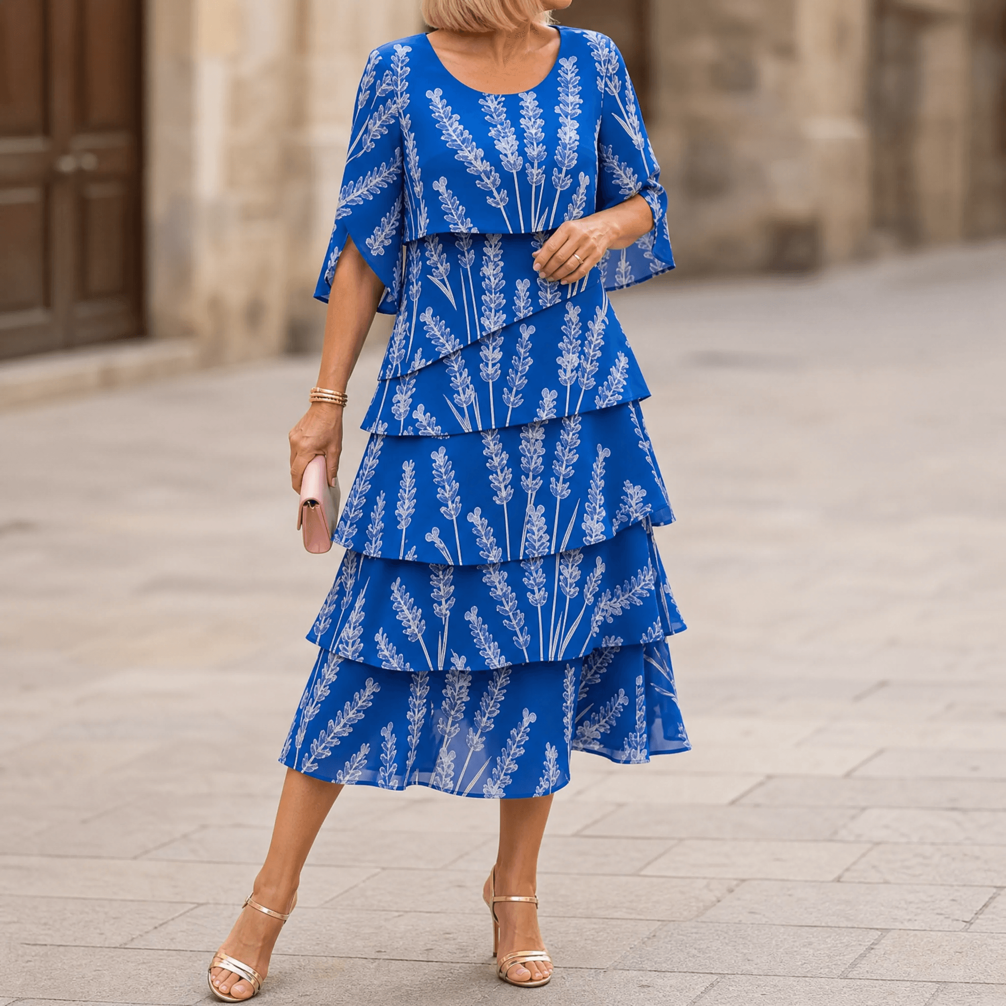 Lumielle – Women's Tiered Floral Midi Dress