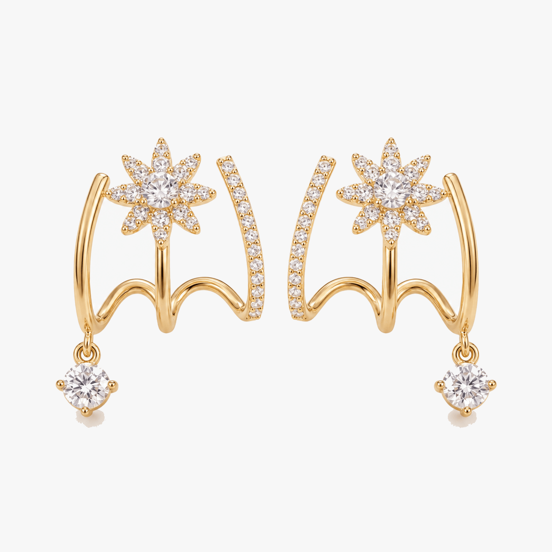 Luminelle – Gold Star Zircon Earrings