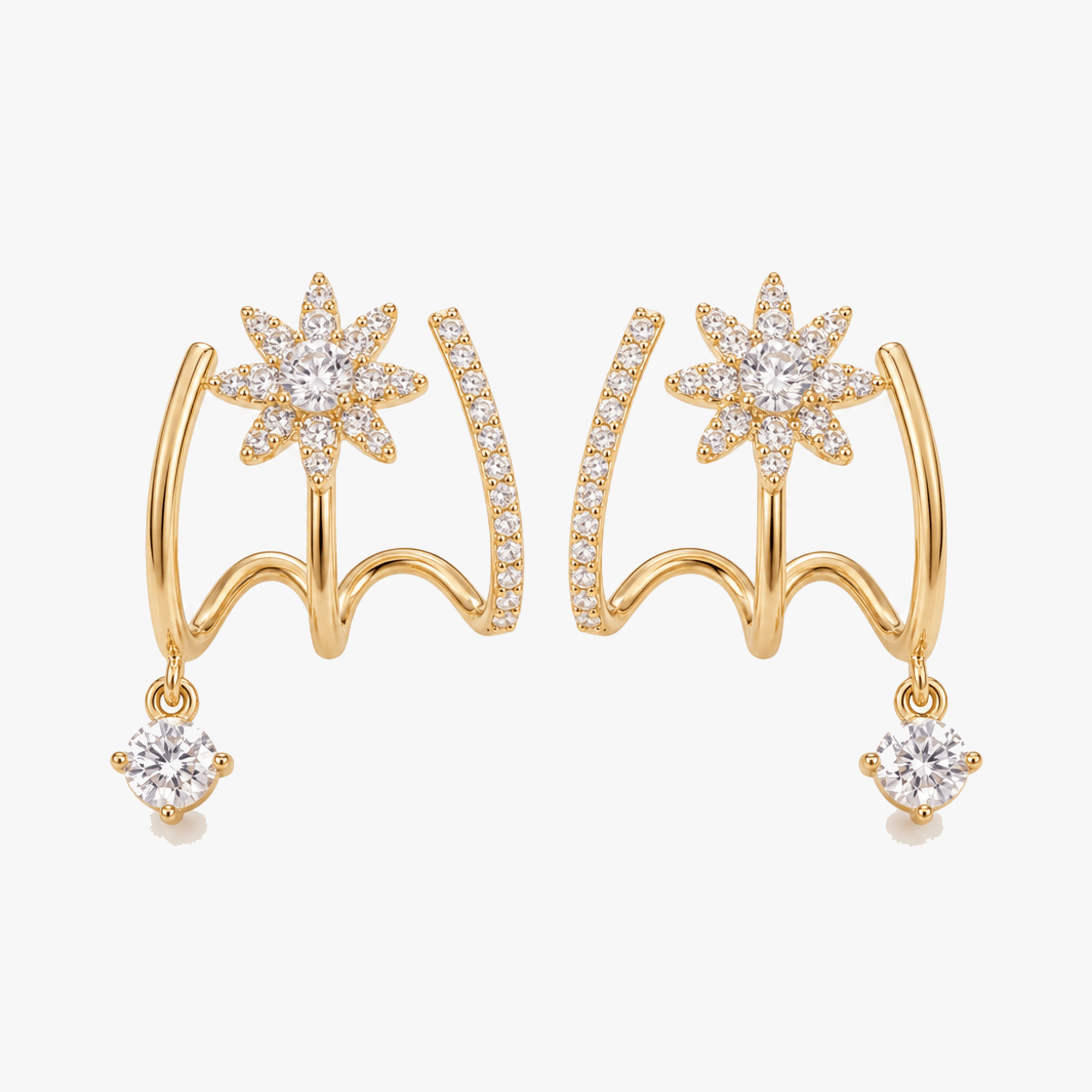 Luminelle – Gold Star Zircon Earrings